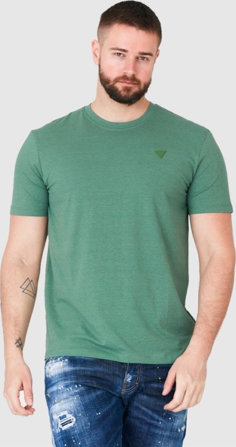 Zielony t-shirt Guess z krótkim rękawem