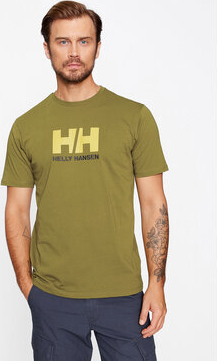 Zielony t-shirt Helly Hansen w młodzieżowym stylu z krótkim rękawem