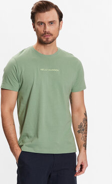 Zielony t-shirt Helly Hansen z krótkim rękawem