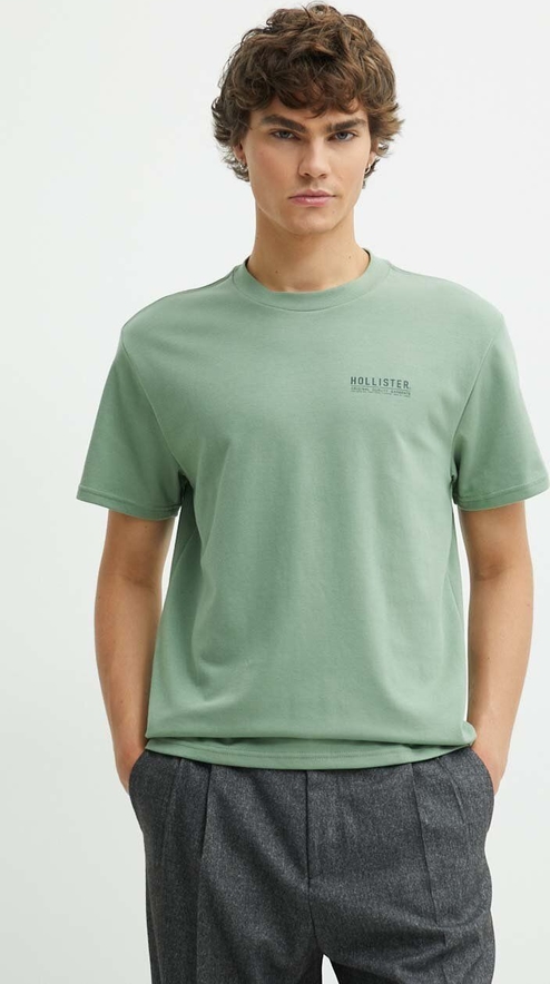 Zielony t-shirt Hollister Co. w stylu casual