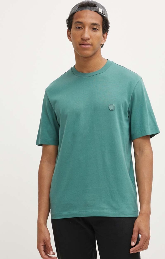 Zielony t-shirt Hugo Blue z bawełny