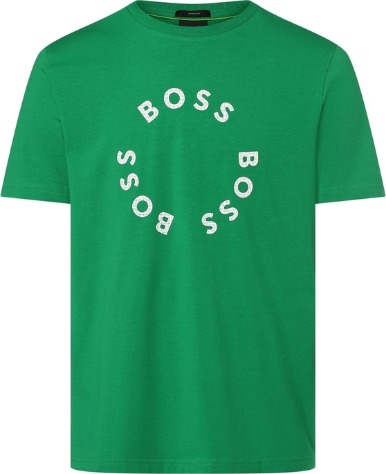 Zielony t-shirt Hugo Boss w młodzieżowym stylu z krótkim rękawem z bawełny