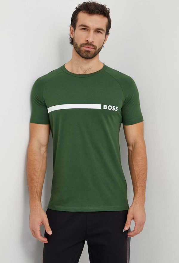 Zielony t-shirt Hugo Boss z krótkim rękawem