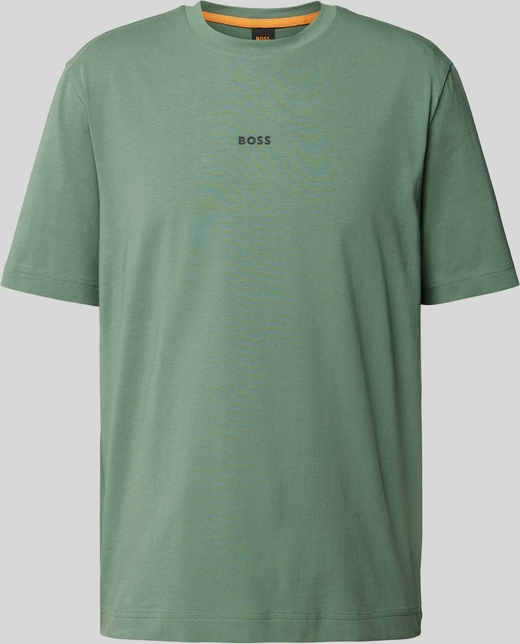 Zielony t-shirt Hugo Boss z krótkim rękawem z bawełny w stylu casual