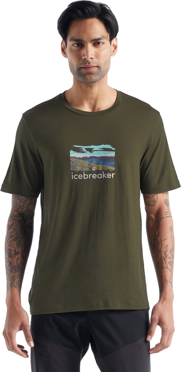 Zielony t-shirt Icebreaker z krótkim rękawem