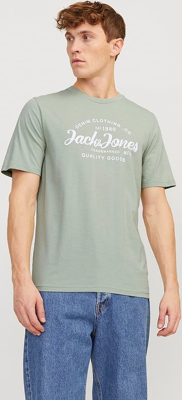 Zielony t-shirt Jack & Jones z bawełny