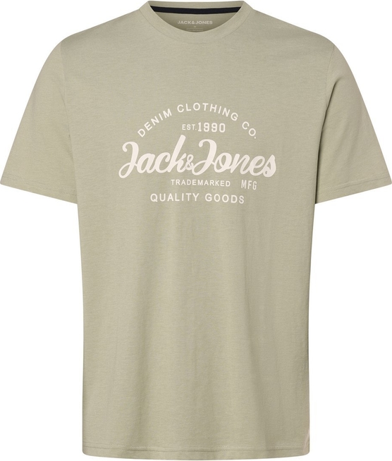 Zielony t-shirt Jack & Jones z krótkim rękawem z dżerseju