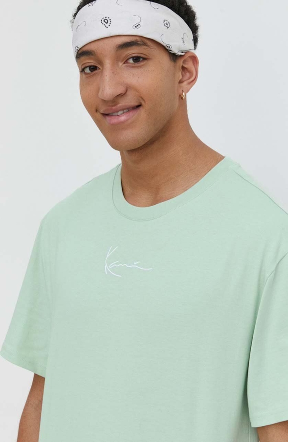 Zielony t-shirt Karl Kani z bawełny z krótkim rękawem