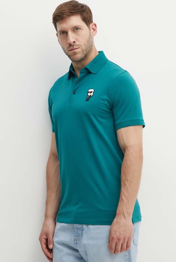 Zielony t-shirt Karl Lagerfeld