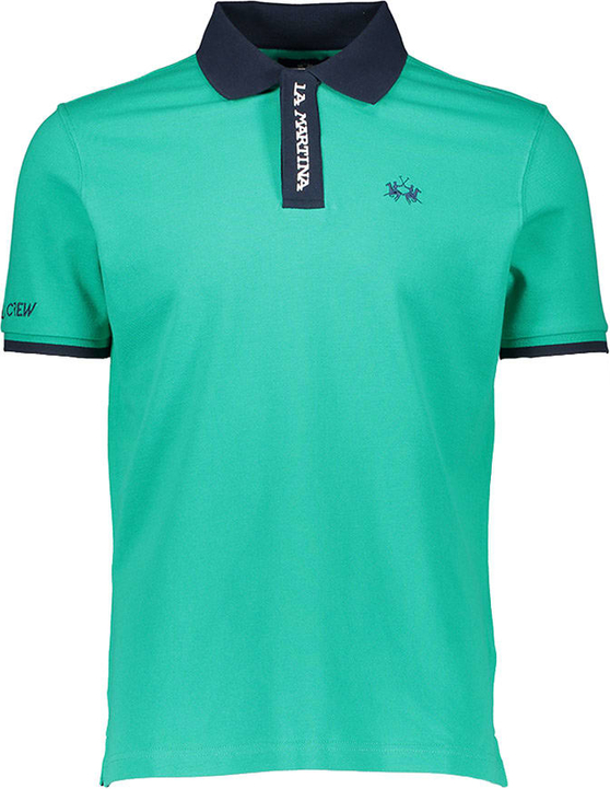 Zielony t-shirt La Martina z bawełny z krótkim rękawem