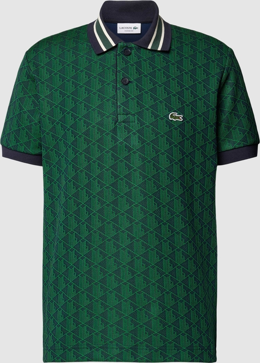 Zielony t-shirt Lacoste z krótkim rękawem z bawełny w stylu casual