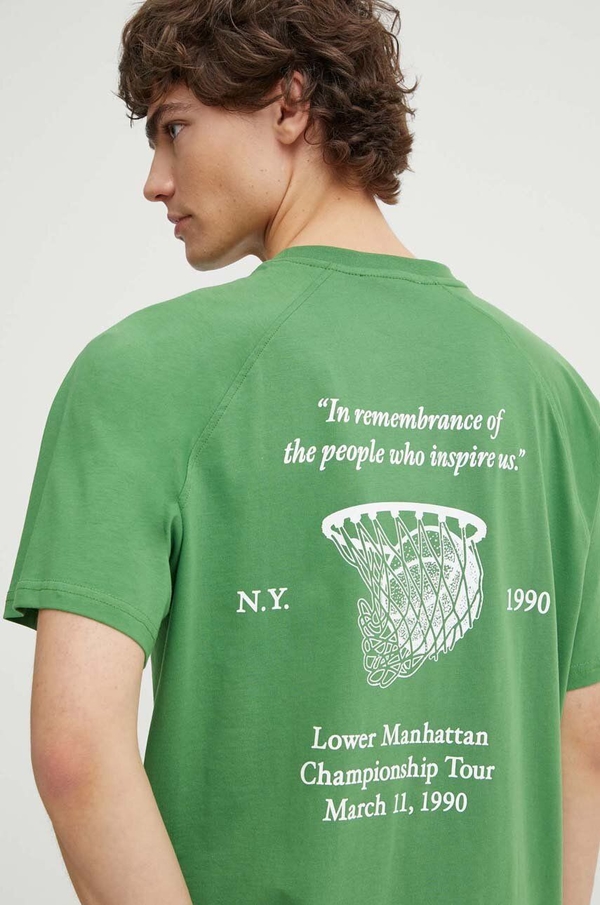 Zielony t-shirt Les Deux z bawełny w młodzieżowym stylu z krótkim rękawem
