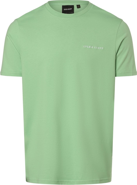 Zielony t-shirt Lyle & Scott w stylu casual z bawełny z krótkim rękawem