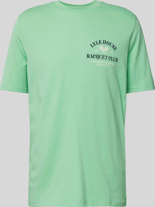 Zielony t-shirt Lyle & Scott z nadrukiem w młodzieżowym stylu