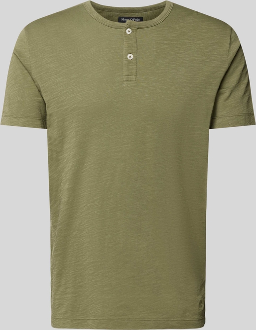 Zielony t-shirt Marc O'Polo z bawełny z krótkim rękawem
