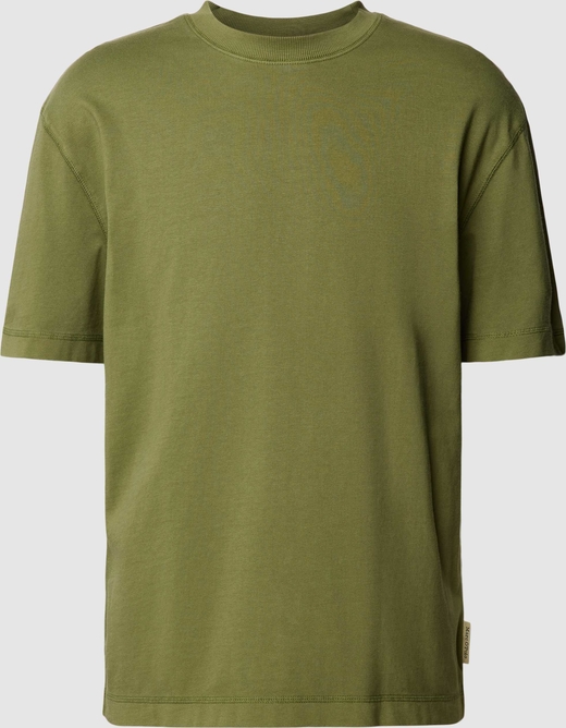 Zielony t-shirt Marc O'Polo z bawełny z krótkim rękawem w stylu casual