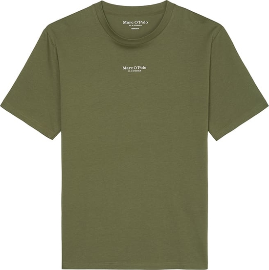Zielony t-shirt Marc O'Polo z krótkim rękawem z bawełny