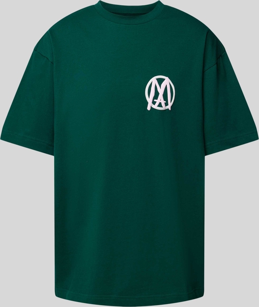 Zielony t-shirt Multiply Apparel w młodzieżowym stylu z bawełny z krótkim rękawem