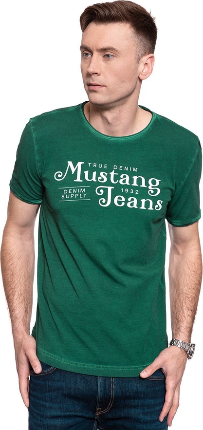 Zielony t-shirt Mustang