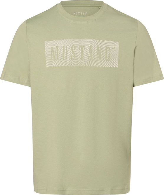Zielony t-shirt Mustang z bawełny
