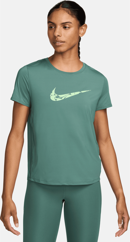 Zielony t-shirt Nike w sportowym stylu z okrągłym dekoltem z krótkim rękawem