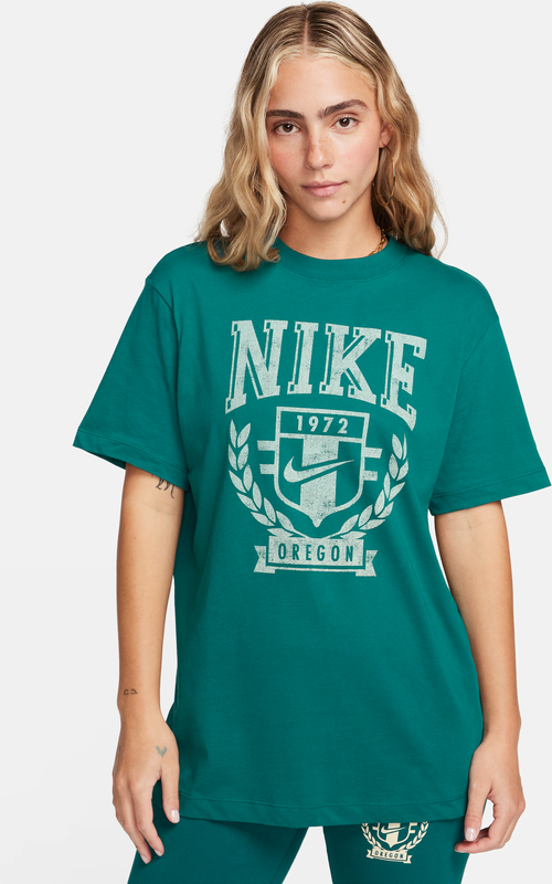 Zielony t-shirt Nike z krótkim rękawem z bawełny