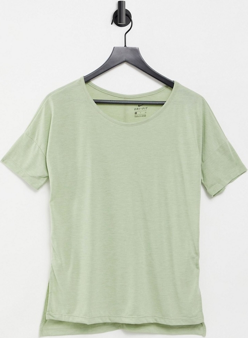 Zielony t-shirt Nike z okrągłym dekoltem