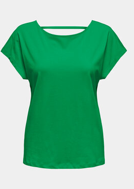 Zielony t-shirt Only z okrągłym dekoltem z krótkim rękawem w stylu casual