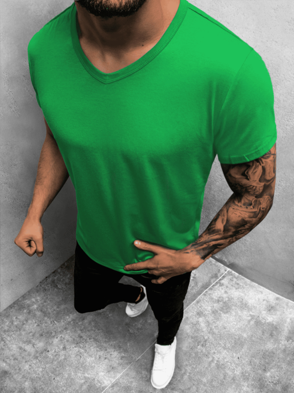 Zielony t-shirt Ozonee w stylu casual
