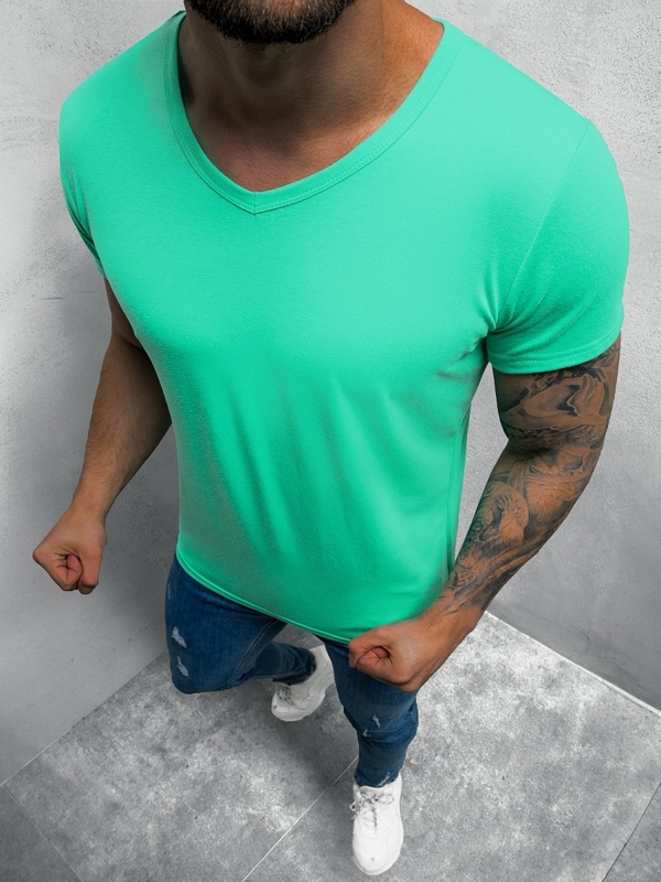 Zielony t-shirt Ozonee z krótkim rękawem