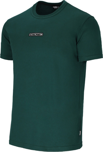 Zielony t-shirt Patriotic z krótkim rękawem w stylu casual