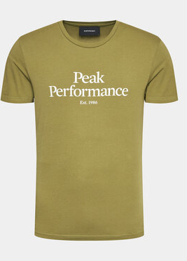 Zielony t-shirt Peak performance w młodzieżowym stylu z krótkim rękawem