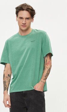 Zielony t-shirt Pepe Jeans w stylu casual