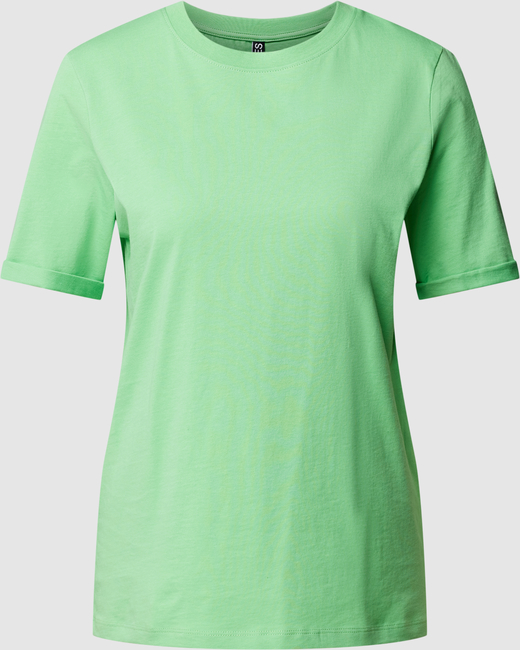 Zielony t-shirt Pieces w stylu casual z okrągłym dekoltem z krótkim rękawem