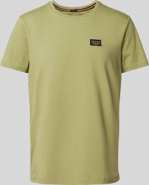 Zielony t-shirt Pme Legend (pall Mall) z bawełny z krótkim rękawem w stylu casual