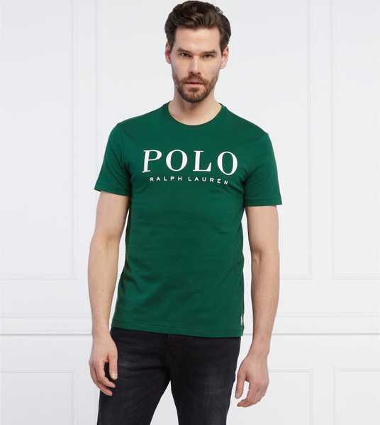 Zielony t-shirt POLO RALPH LAUREN w młodzieżowym stylu z krótkim rękawem