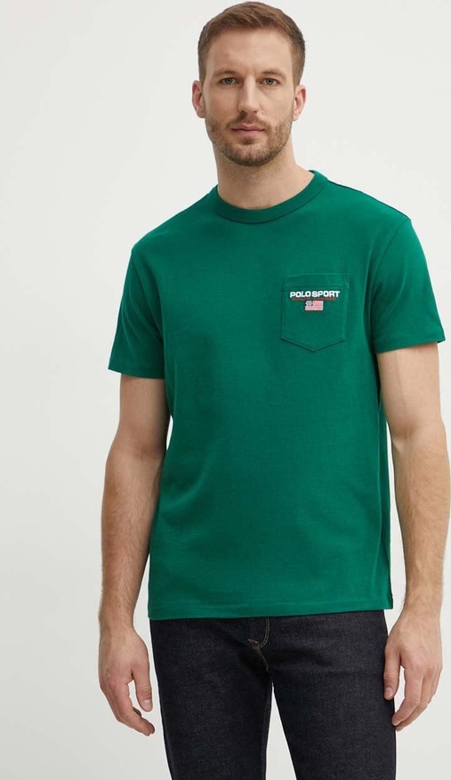 Zielony t-shirt POLO RALPH LAUREN z krótkim rękawem