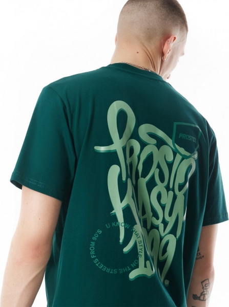 Zielony t-shirt Prosto. z bawełny z nadrukiem