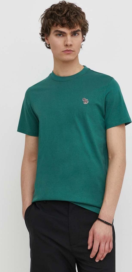 Zielony t-shirt Ps Paul Smith z bawełny