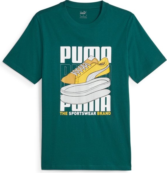 Zielony t-shirt Puma w młodzieżowym stylu