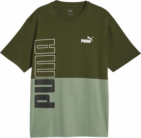 Zielony t-shirt Puma z bawełny
