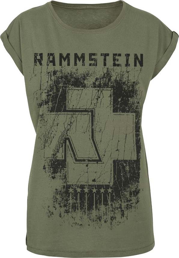 Zielony t-shirt Rammstein z bawełny