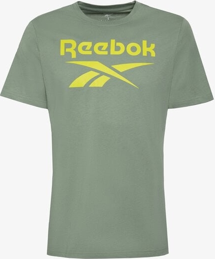 Zielony t-shirt Reebok w sportowym stylu z krótkim rękawem