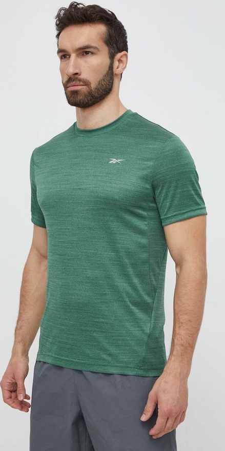 Zielony t-shirt Reebok z krótkim rękawem
