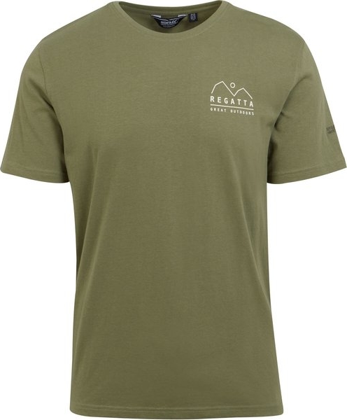 Zielony t-shirt Regatta w stylu casual z krótkim rękawem