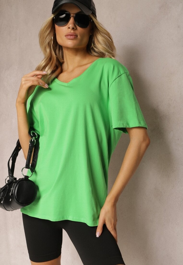 Zielony t-shirt Renee z krótkim rękawem