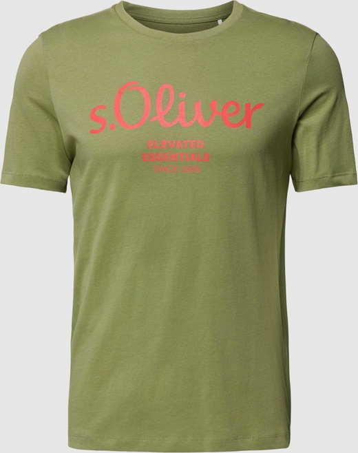 Zielony t-shirt S.Oliver w młodzieżowym stylu z krótkim rękawem