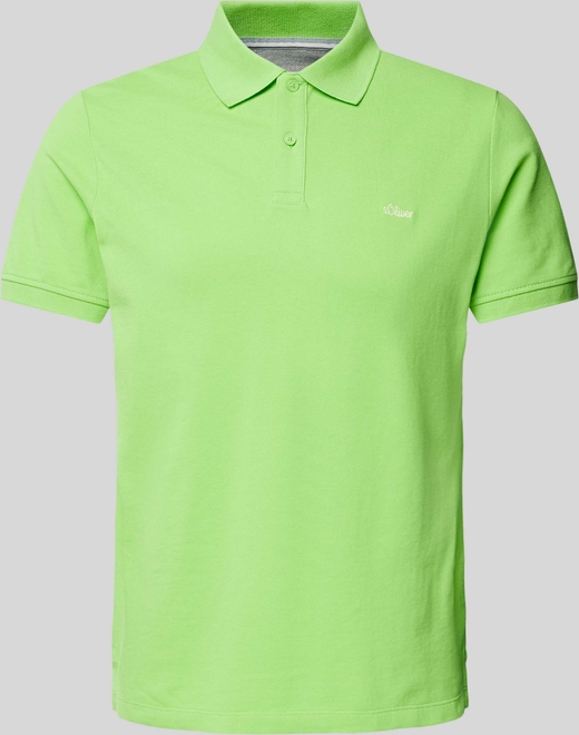 Zielony t-shirt S.Oliver z bawełny z krótkim rękawem w stylu casual