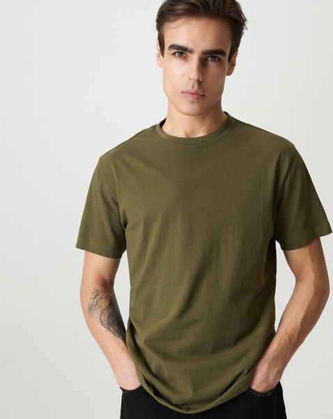 Zielony t-shirt Sinsay z krótkim rękawem