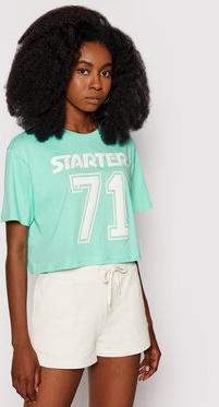 Zielony t-shirt Starter w młodzieżowym stylu